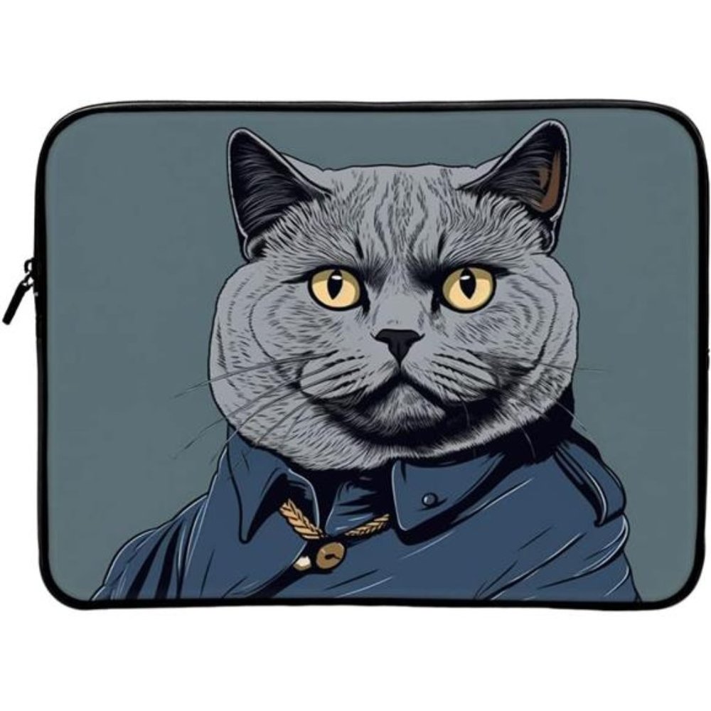 Cat in Suit Mac Book Air 14" Sleeve - British Cat Laptop Sleeve